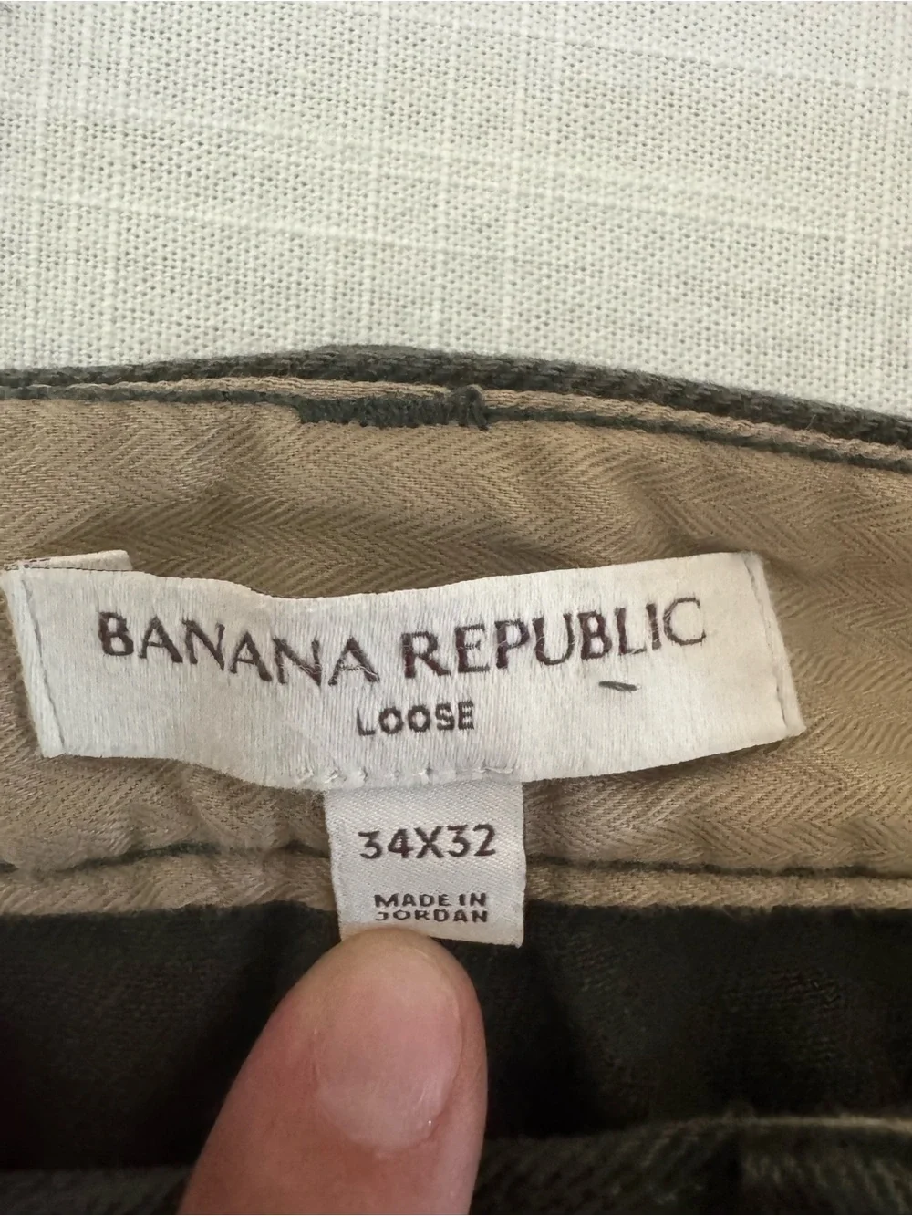 Banana Republic Men's Olive Green Straight Jeans